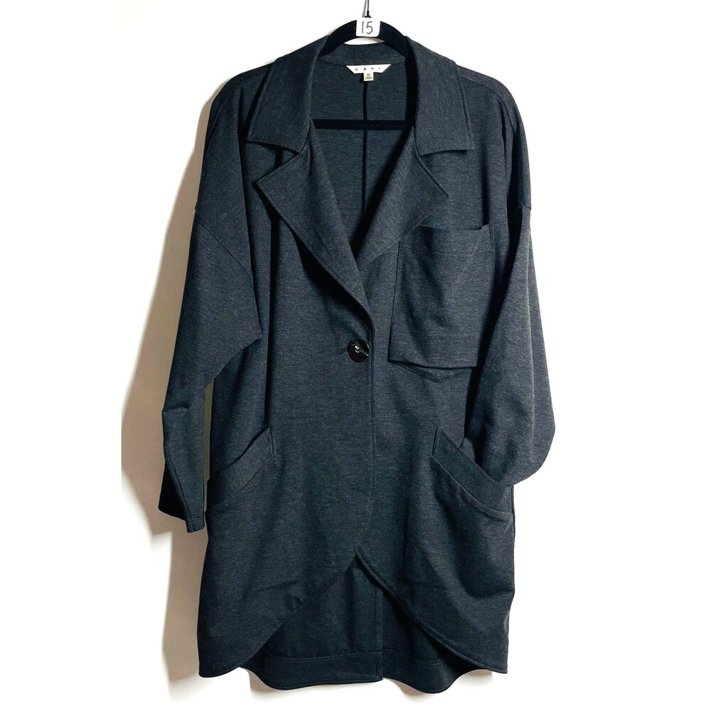 Cabi Style 994 Womens Charcoal Gray Ponte Knit Unlined Lisbon Topper Jacket Sz M